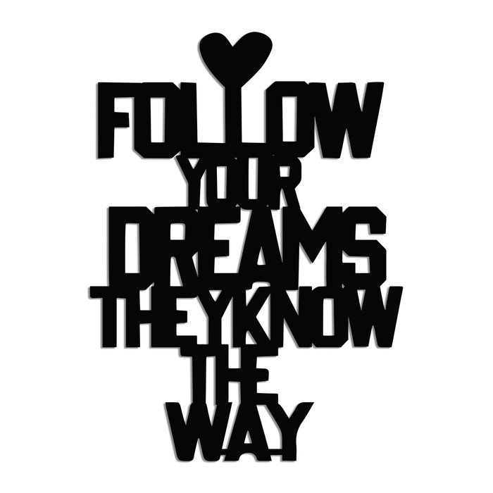 Wallity Dreams Way Escultura de Pared de Metal Negra